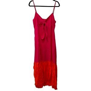 NEW Elan Size XL Maxi Dress Cover Up Tie Front Ruffled Layered Dress Beach Wear